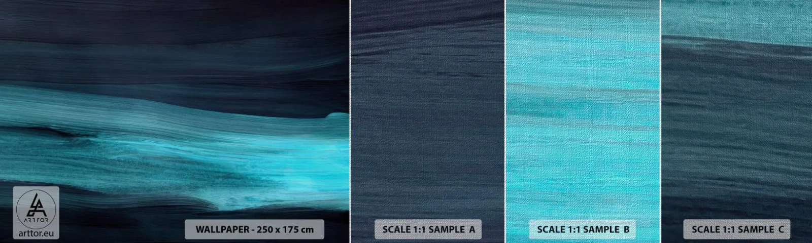 Muestra de fotomural Premium Canvas - Nadar con la corriente - Oscuro, Pedazo, Abstracción - 100x30 cm