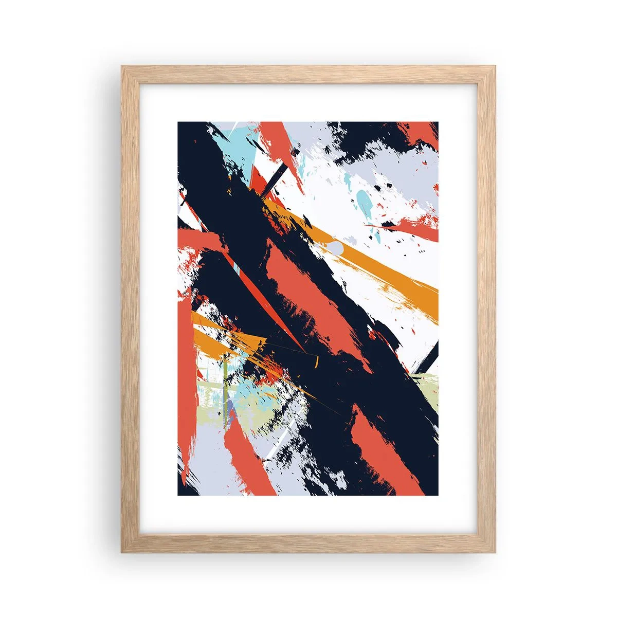 Póster en marco roble claro - Composición dinámica - 30x40 cm