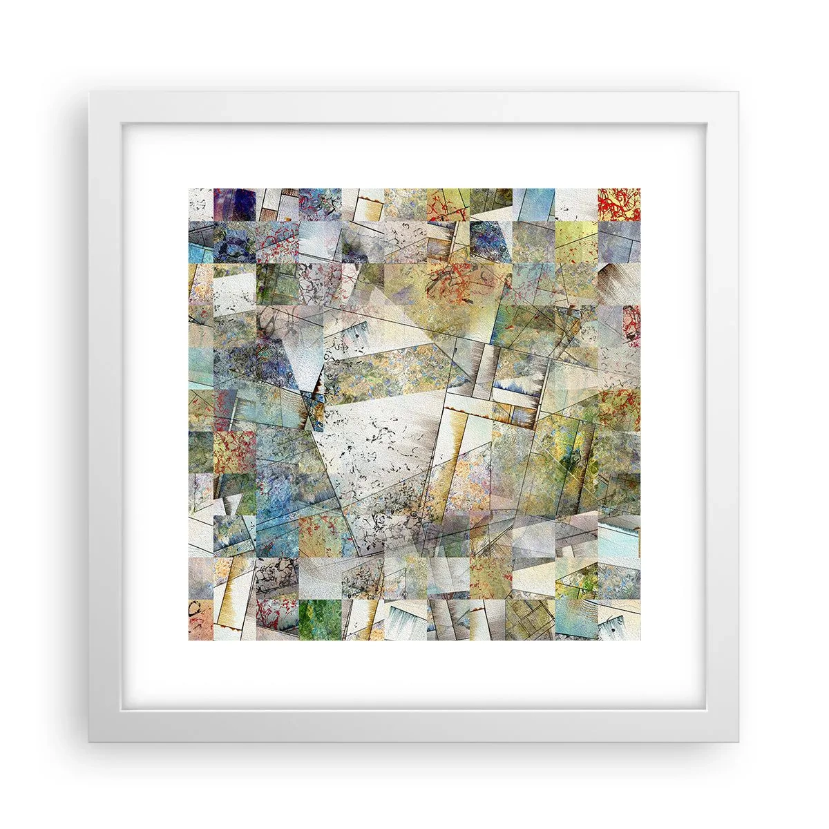 Póster en marco blanco - Remodelación geométrica - 30x30 cm