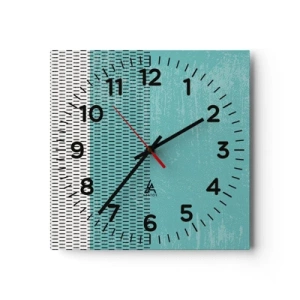 Reloj de pared - Reloj de vidrio - Composición equilibrada - 40x40 cm