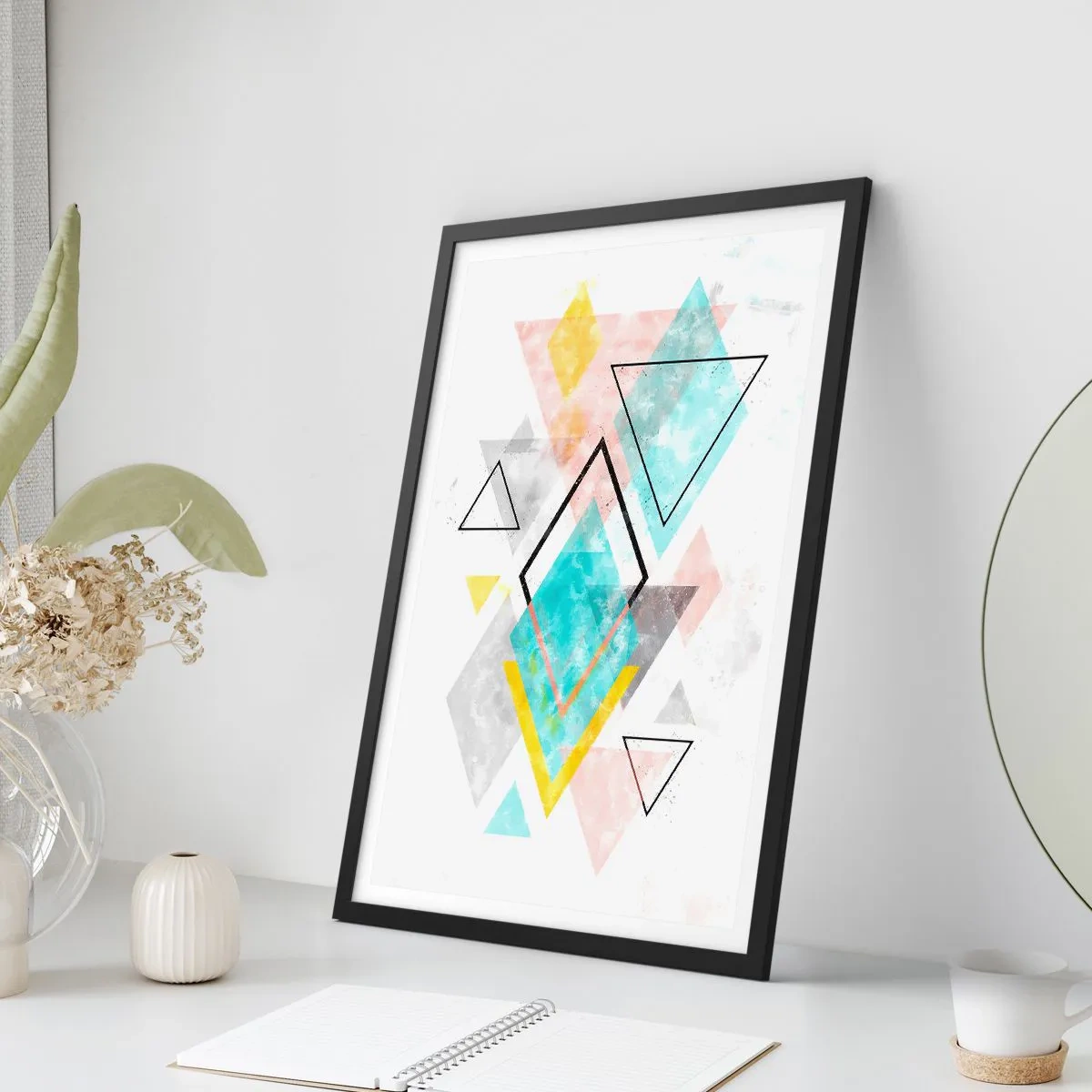 Póster en marco negro - Un juego geométrico - 61x91 cm
