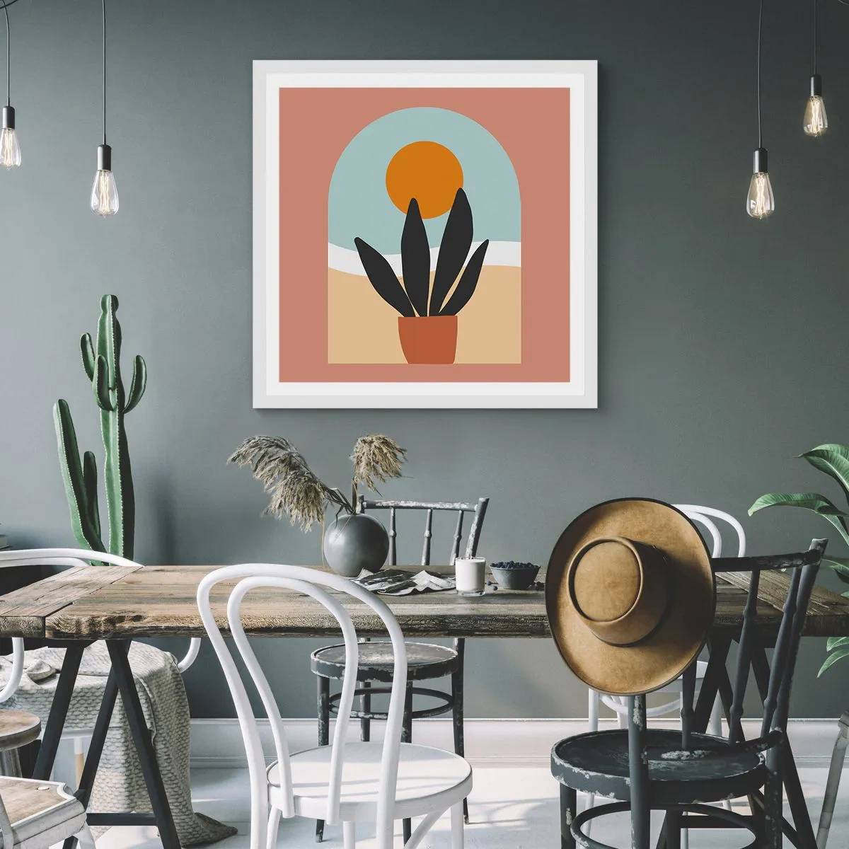 Póster en marco blanco - Pequeñas alegrías - 60x60 cm