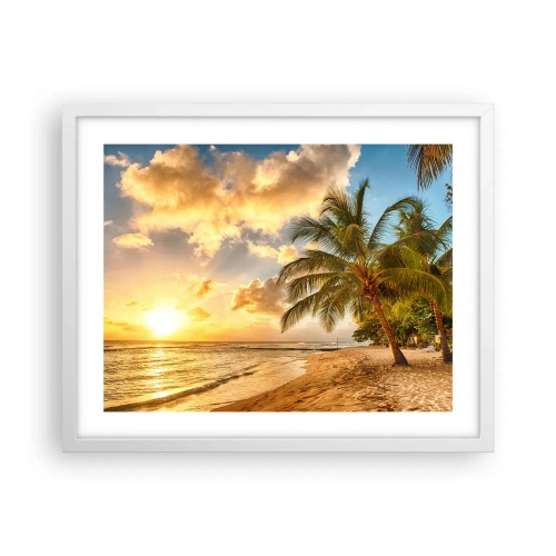 Póster en marco blanco - El eterno verano, siempre de vacaciones - 50x40 cm