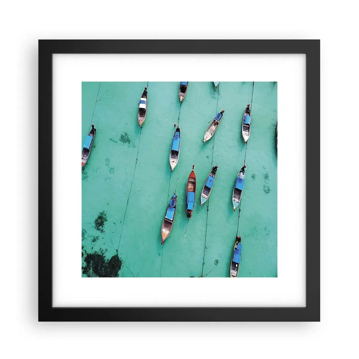 Póster en marco negro - En alegre espera - 30x30 cm