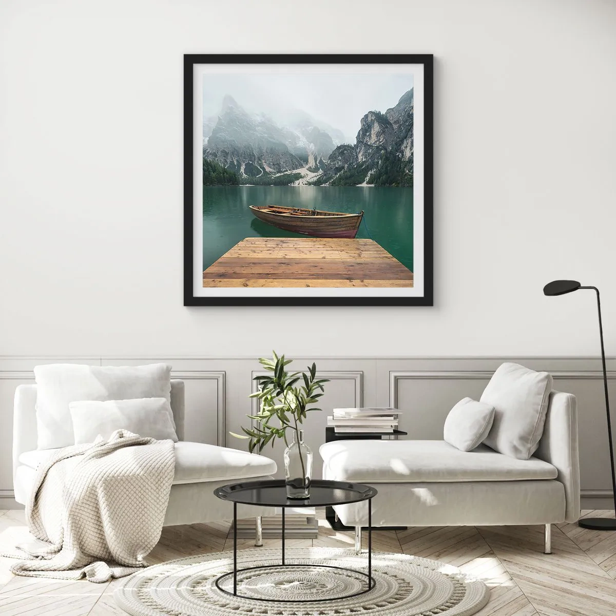Póster en marco negro - Paisaje inolvidable - 30x30 cm