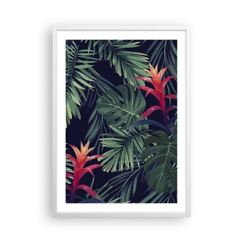 Póster en marco blanco - Encender el color verde - 50x70 cm