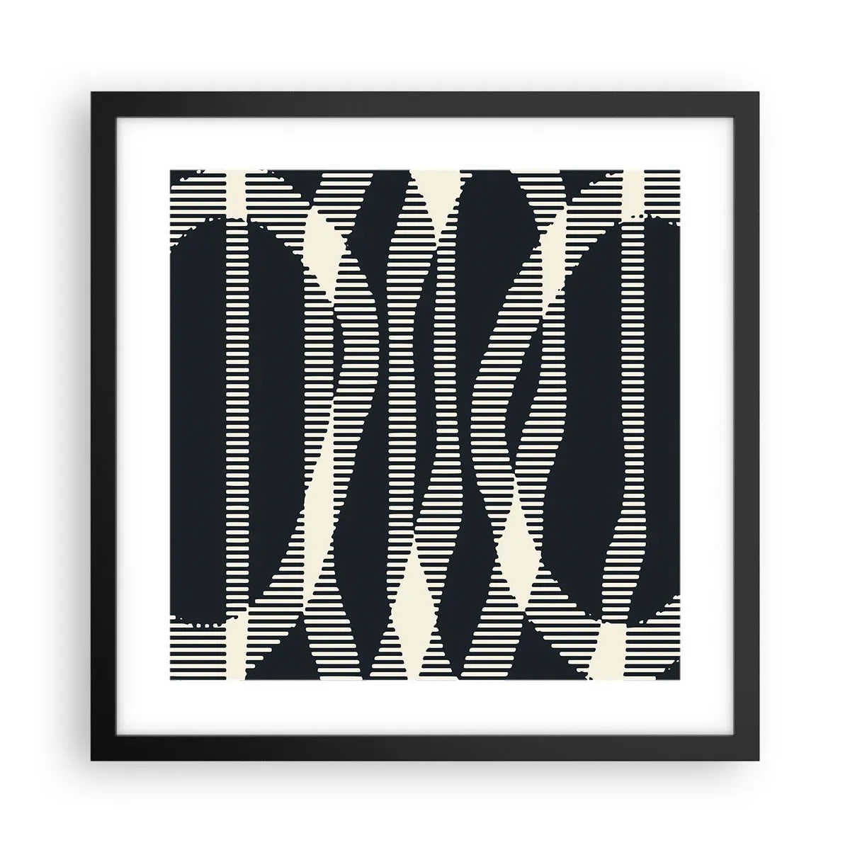 Póster en marco negro - Un intento de romper la oscuridad - 40x40 cm