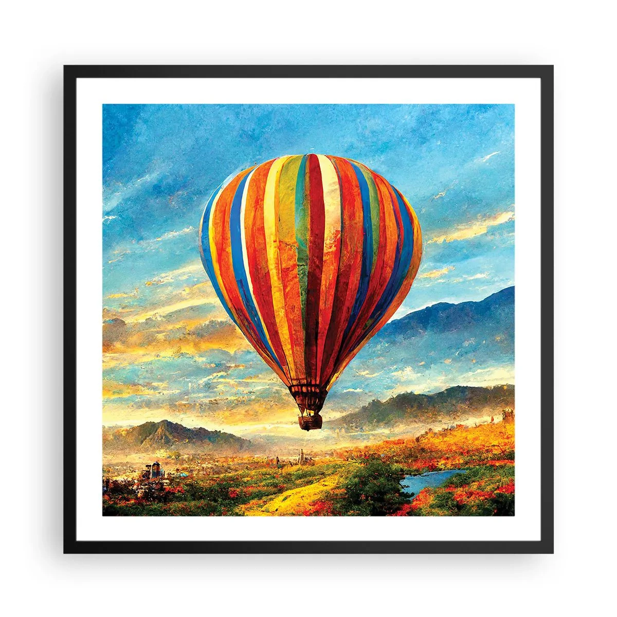 Póster en marco negro - En silencio se ve el horizonte - 60x60 cm