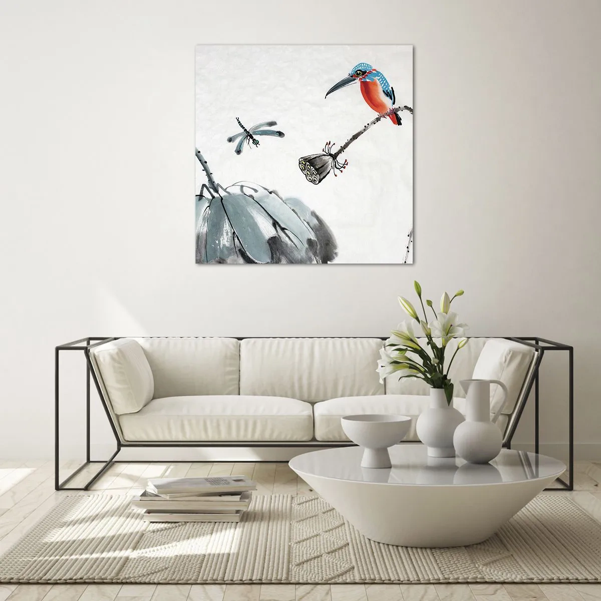 Cuadro sobre vidrio - Impresiones sobre Vidrio - La vida de la pradera - 50x50 cm