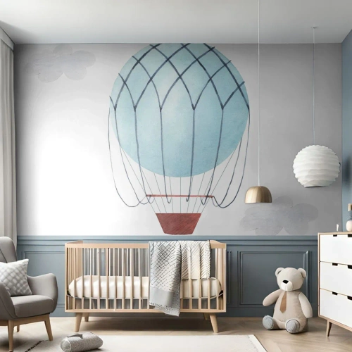 Fotomural Autadhesivo Deluxe Sticker - Acariciando las nubes - Para niños, Globo, Minimalismo - 100x70 cm