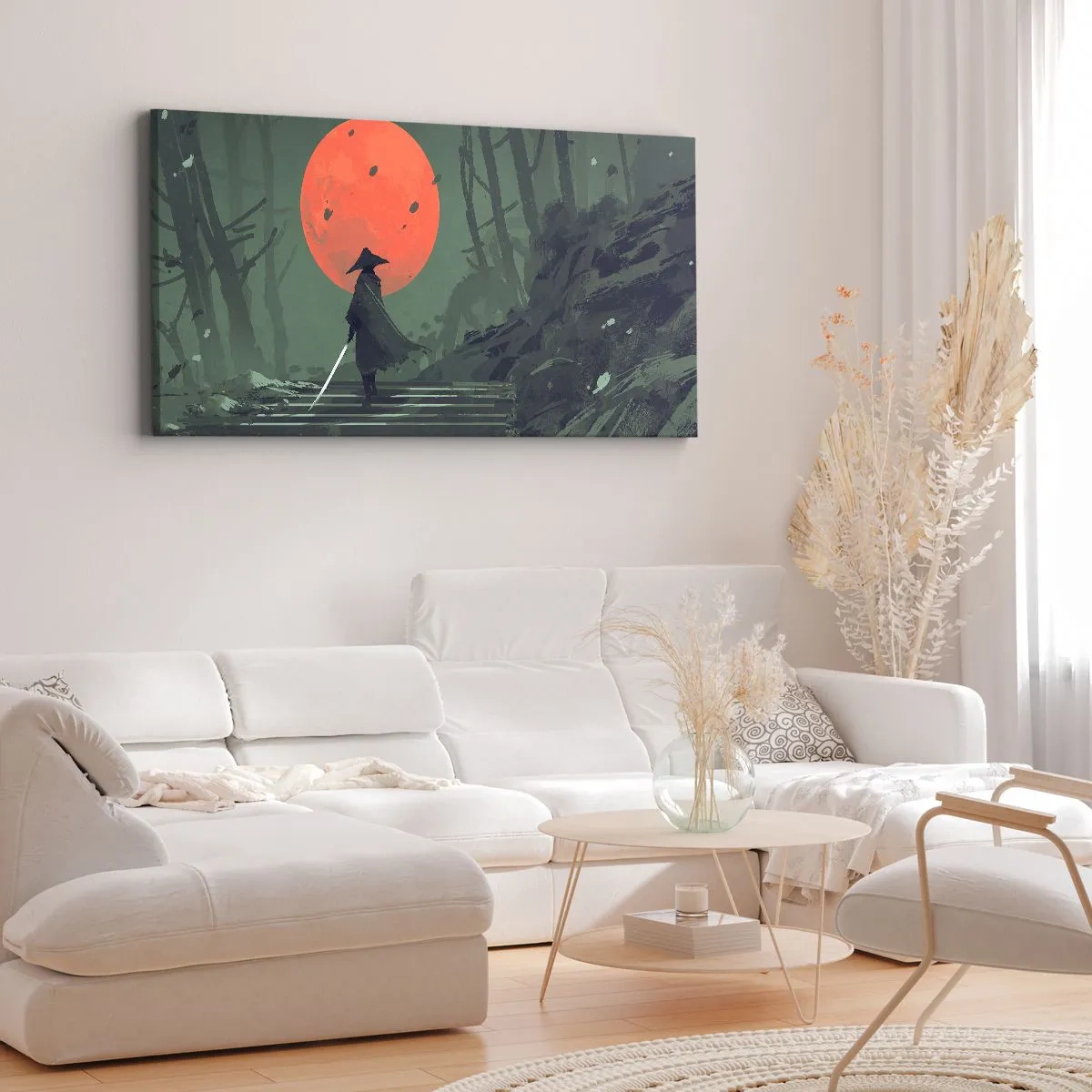 Cuadro sobre lienzo - Impresión de Imagen - Guerrero de la luna roja - 100x40 cm