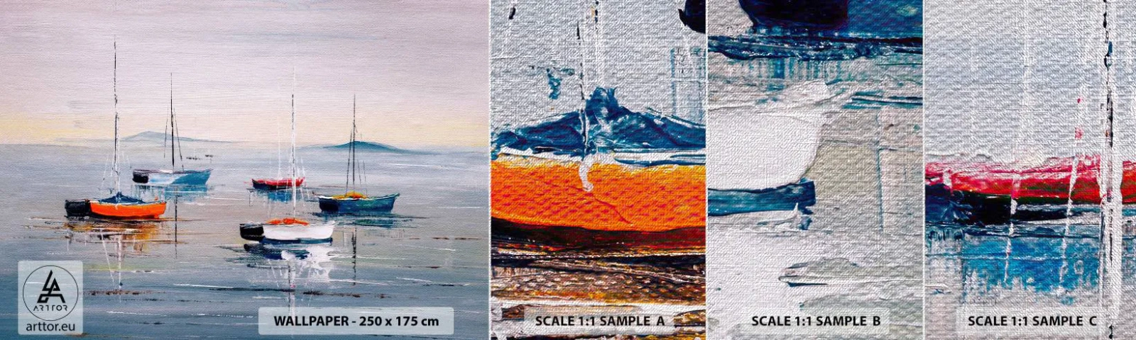 Muestra de fotomural Premium Canvas - Un más que merecido descanso - Náutico, Veleros, Playa - 100x30 cm