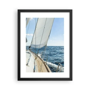 Póster en marco negro - Ahoy, a la aventura - 30x40 cm