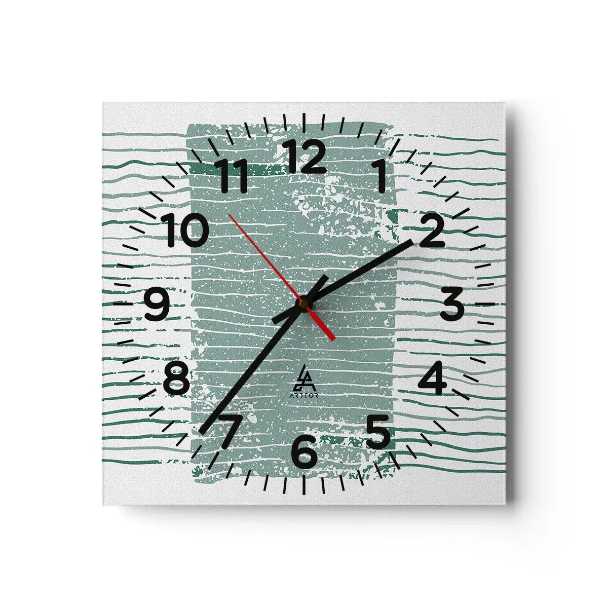 Reloj de pared - Reloj de vidrio - Abstracción marina - 40x40 cm