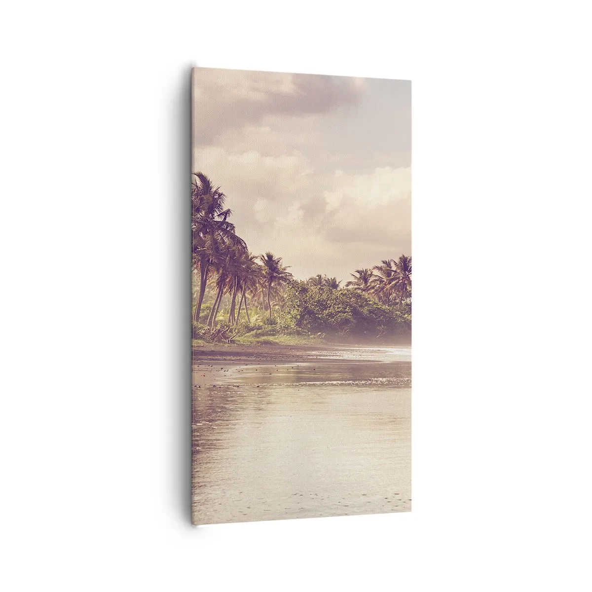 Cuadro sobre lienzo - Impresión de Imagen - La caricia de las olas - 65x120 cm