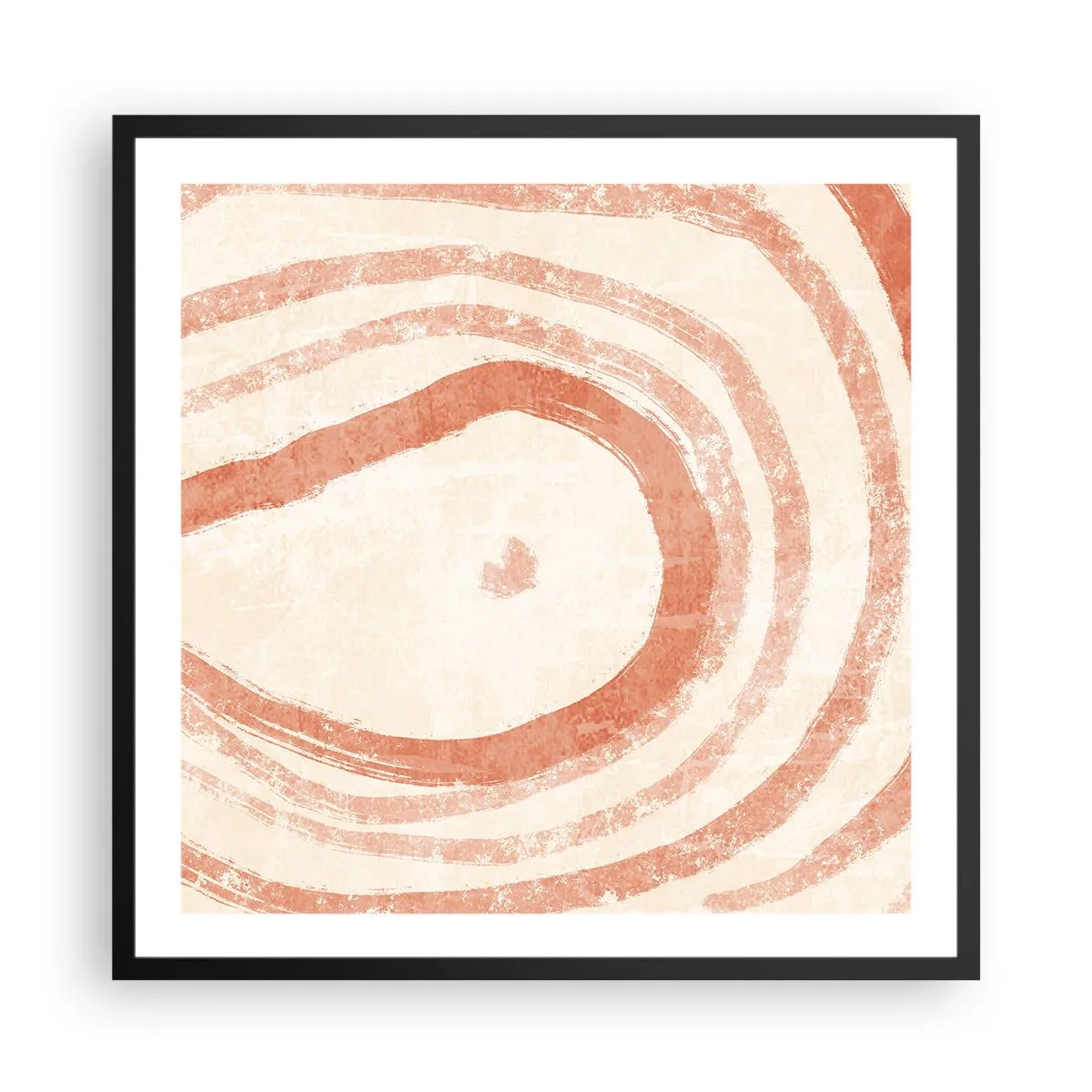 Póster en marco negro - Círculos de coral - composición - 60x60 cm