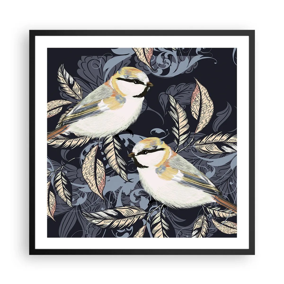 Póster en marco negro - En la copa del árbol - 60x60 cm