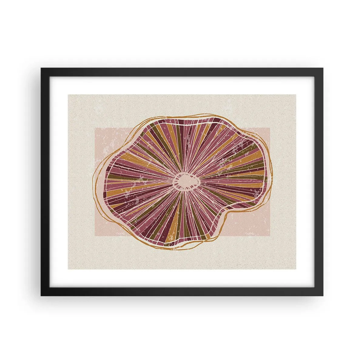 Póster en marco negro - Abstracción radiante - 50x40 cm