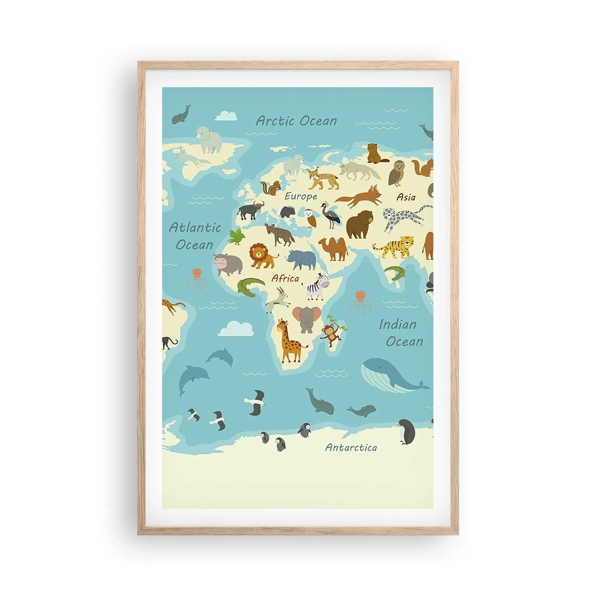 Póster en marco roble claro - Buenos vecinos - 61x91 cm