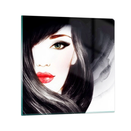 Cuadro sobre vidrio - Impresiones sobre Vidrio - Mirada de zafiro - 30x30 cm