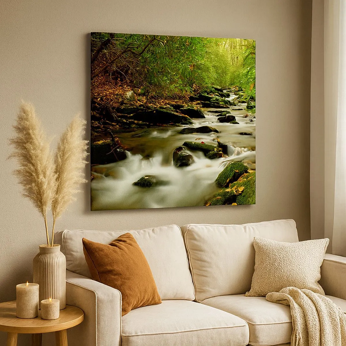 Cuadro sobre lienzo - Impresión de Imagen - Como plata líquida - 30x30 cm