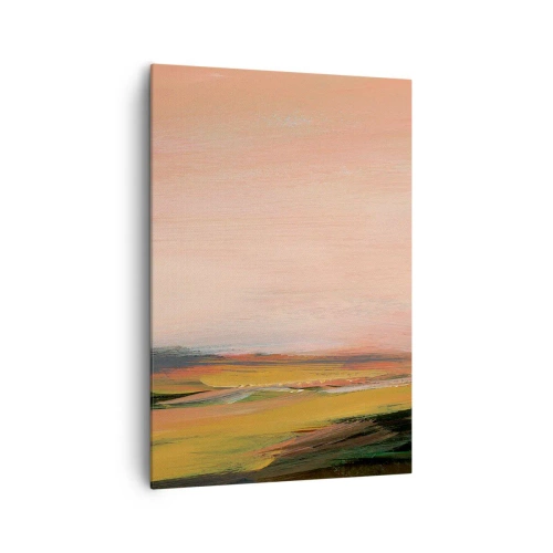 Cuadro sobre lienzo - Impresión de Imagen - Un paisaje en tonos rosa y dorado. - 70x100cm - En tono rosa - Decoración de pared moderna para salón y dormitorio ARTTOR