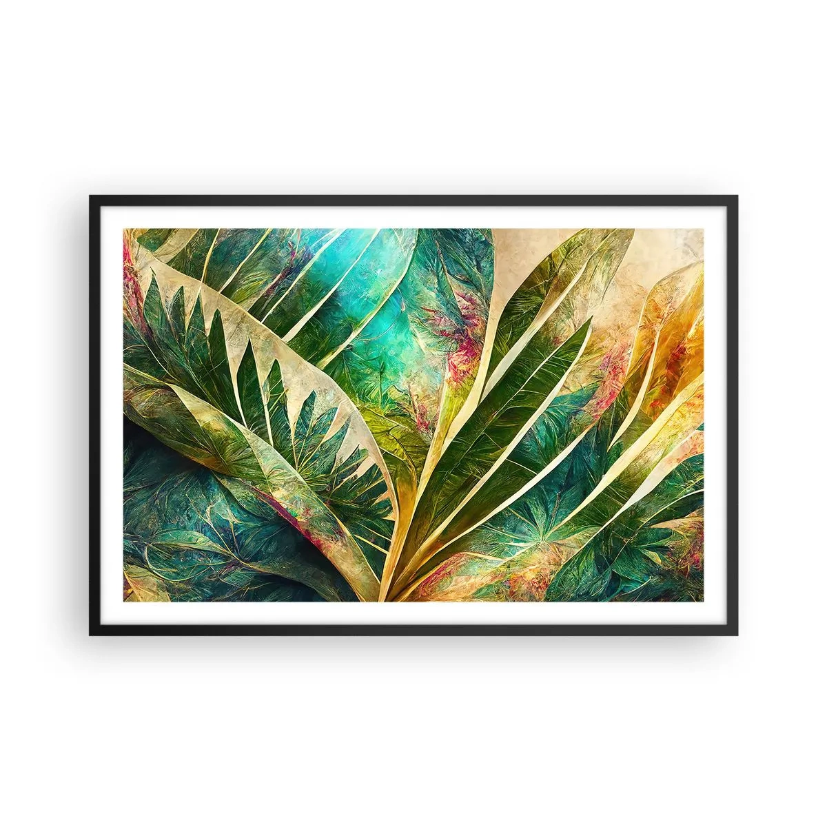 Póster en marco negro - Los colores del trópico - 91x61 cm