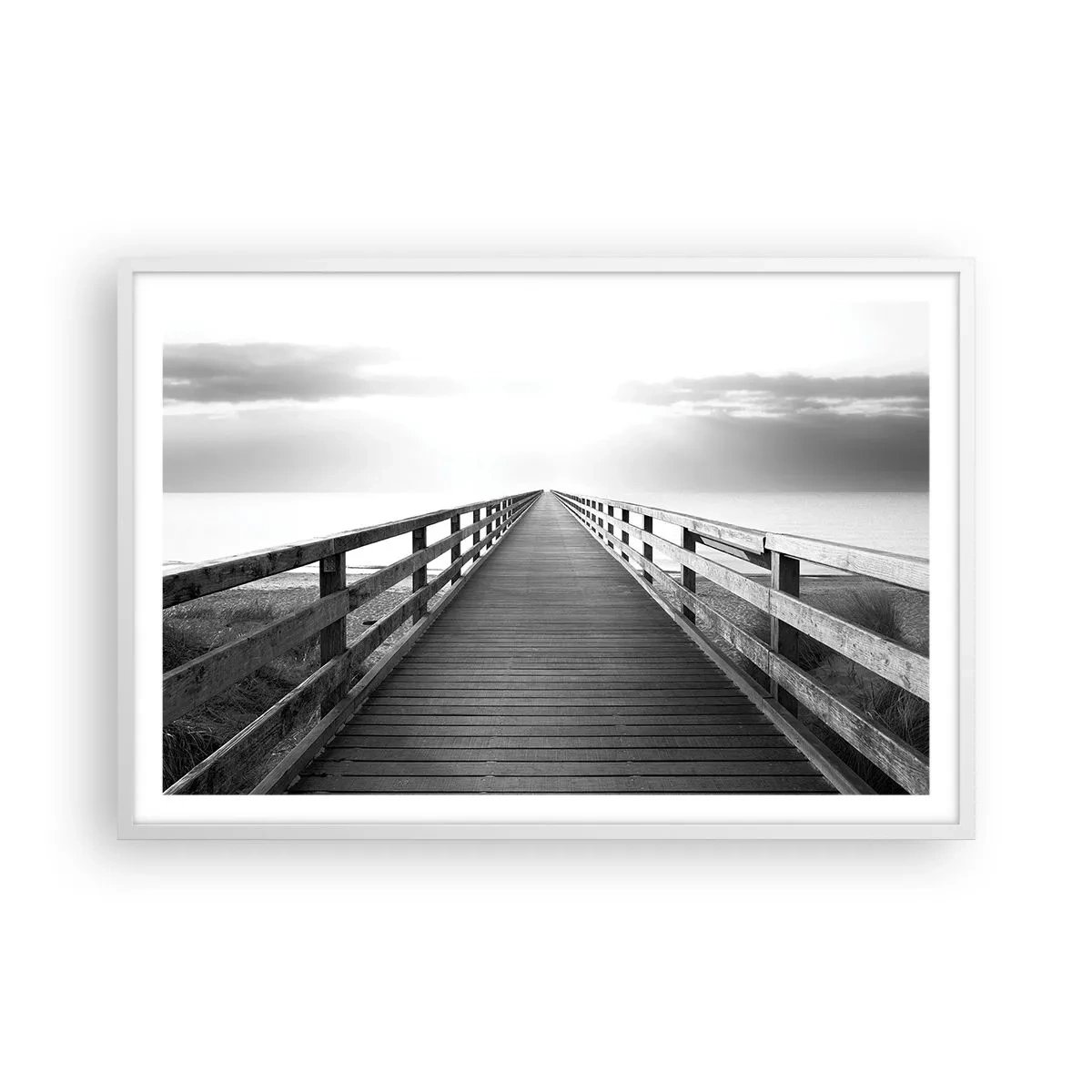 Póster en marco blanco - En la distancia... - 91x61 cm