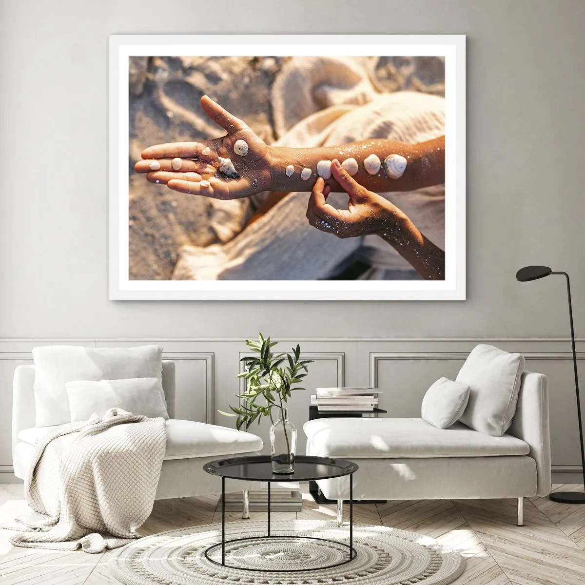 Póster en marco blanco - La belleza al alcance de la mano - 50x40 cm