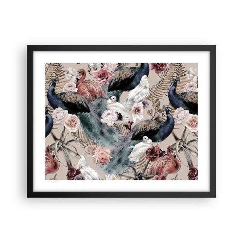 Póster en marco negro - En un jardín de palacio - 50x40 cm