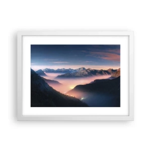 Póster en marco blanco - Luz en los valles - 40x30 cm