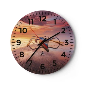 Reloj de pared - Reloj de vidrio - Calma de una tarde tropical - 40x40 cm