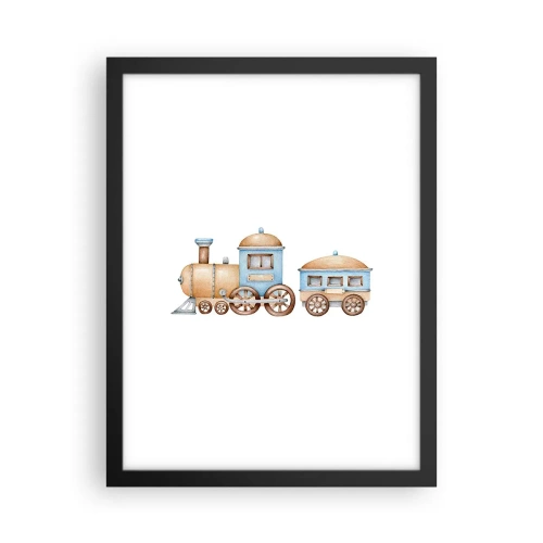 Póster en marco negro - De pie en la estación... - 30x40 cm