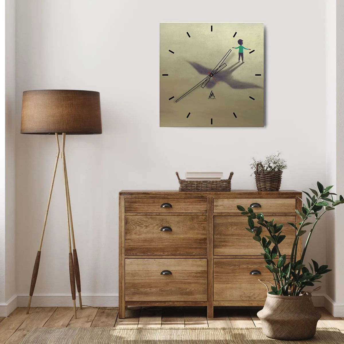 Reloj de pared - Reloj de vidrio - Héroe del futuro - 30x30 cm