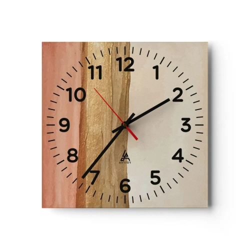 Reloj de pared - Reloj de vidrio - Composición vertical - 30x30 cm