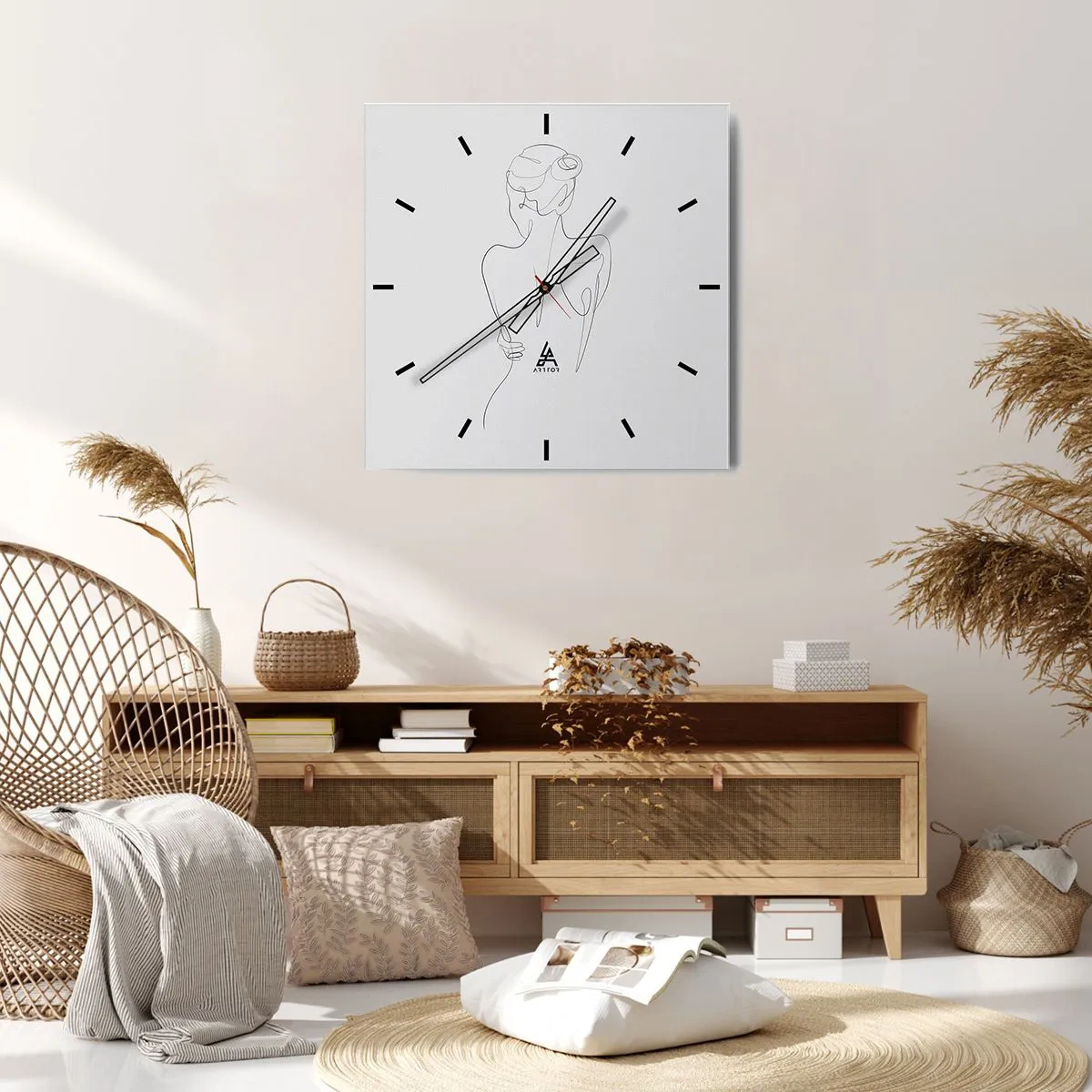 Reloj de pared - Reloj de vidrio - Música del cuerpo - 40x40 cm
