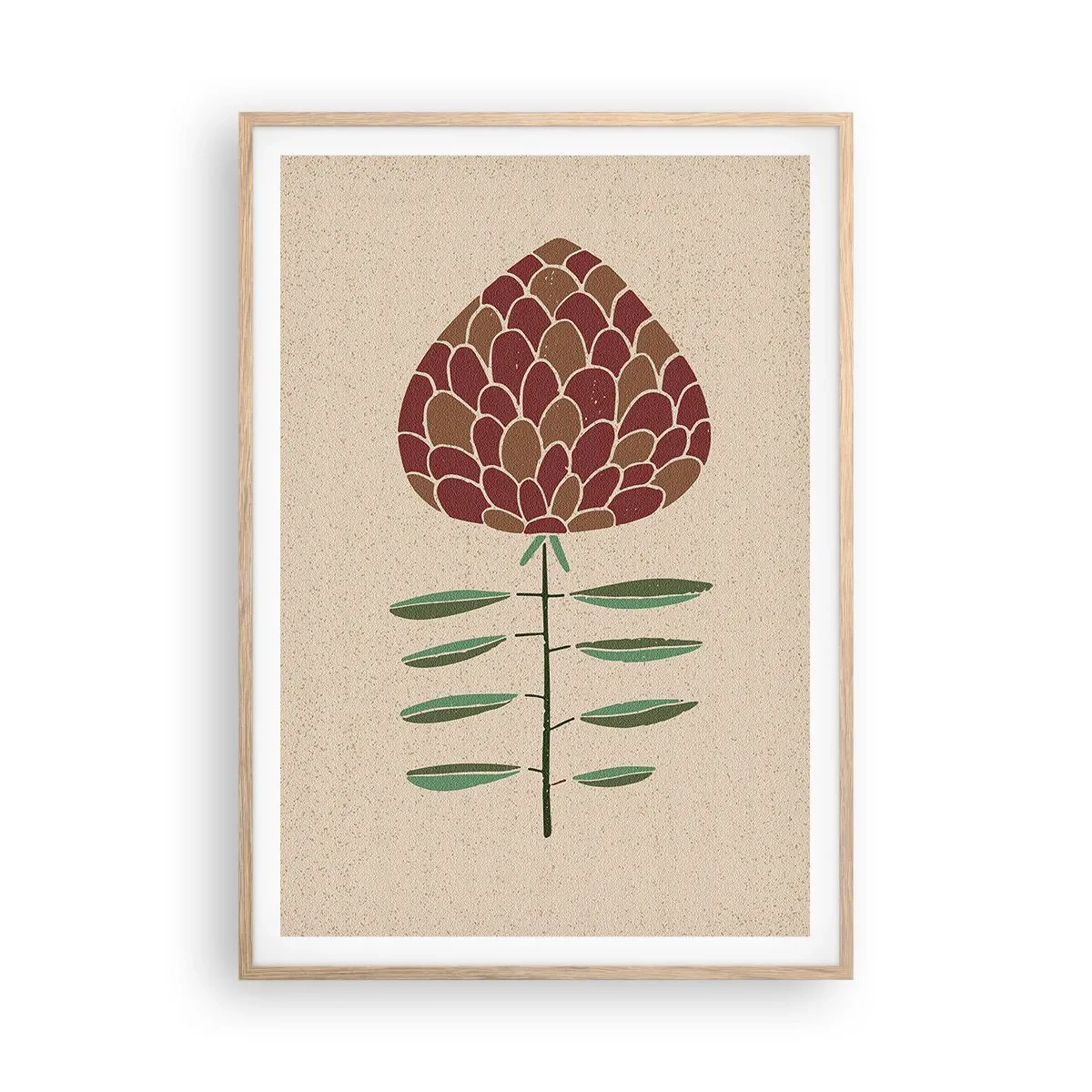 Póster en marco roble claro - Como una gran piña - 70x100 cm