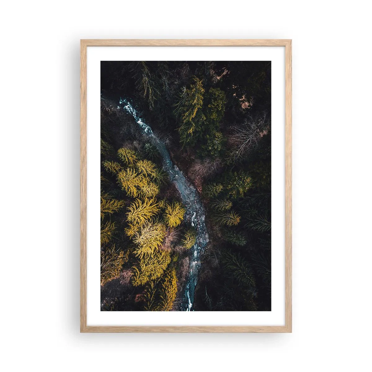 Póster en marco roble claro - Rápido, cada vez más rápido - 50x70 cm