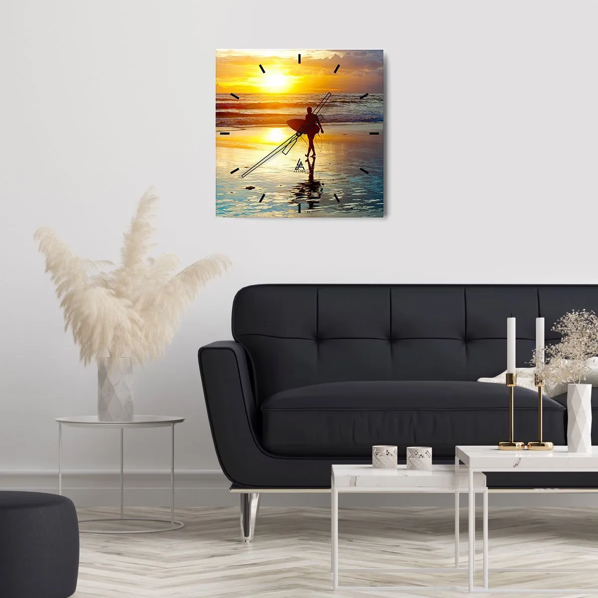 Reloj de pared - Reloj de vidrio - El regreso del guerrero - 40x40 cm