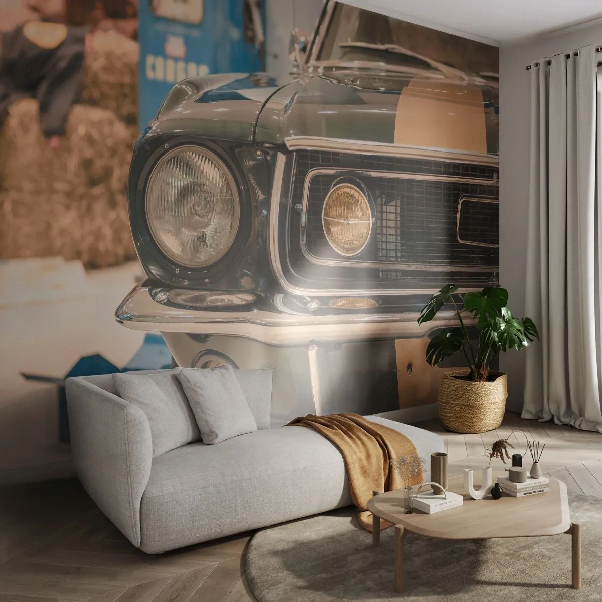 Fotomural Autadhesivo Deluxe Sticker - Encuentro con una leyenda - Auto, Automotor, Vieja escuela - 250x175 cm
