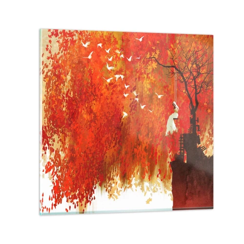 Cuadro sobre vidrio - Impresiones sobre Vidrio - ¿Volará con ellos? - 50x50 cm