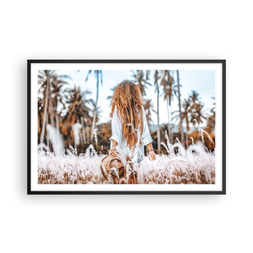 Póster en marco negro - Nacida en el plumón de la Tierra - 91x61 cm