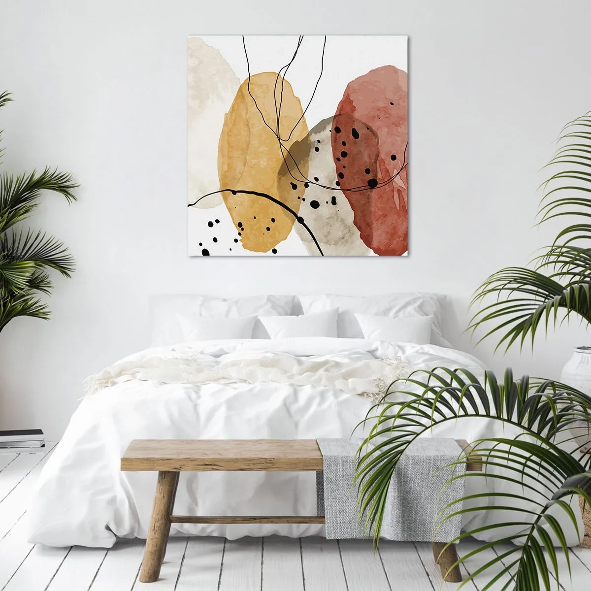 Cuadro sobre lienzo - Impresión de Imagen - Líneas y transparencias - 50x50 cm