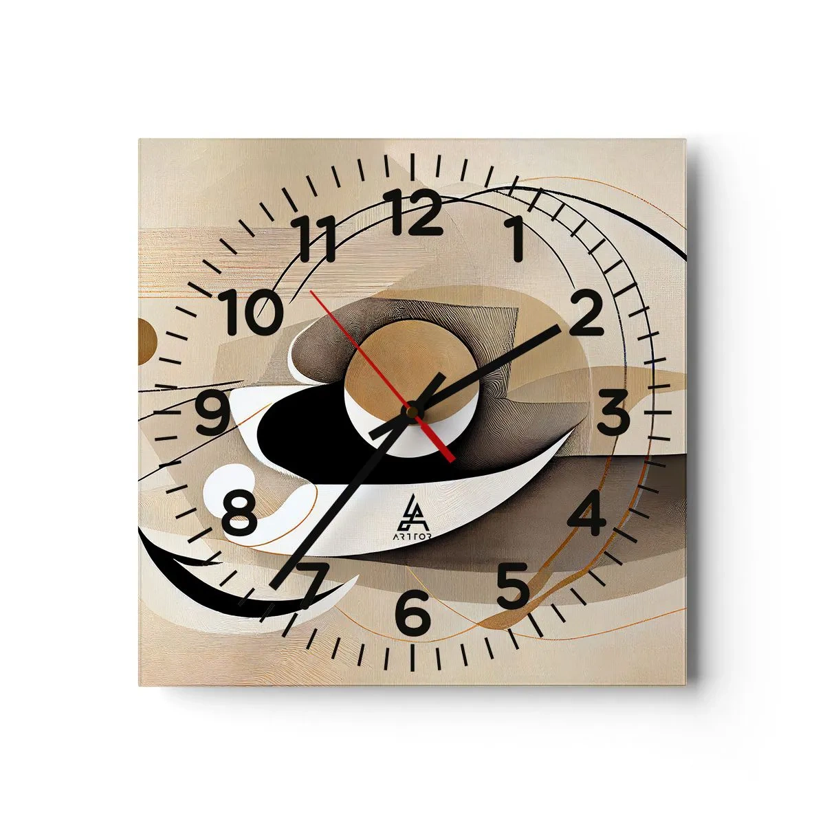 Reloj de pared - Reloj de vidrio - Composición: la esencia de las cosas - 40x40 cm