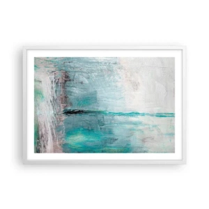 Póster en marco blanco - Horizontalmente sobre el azul - 70x50 cm