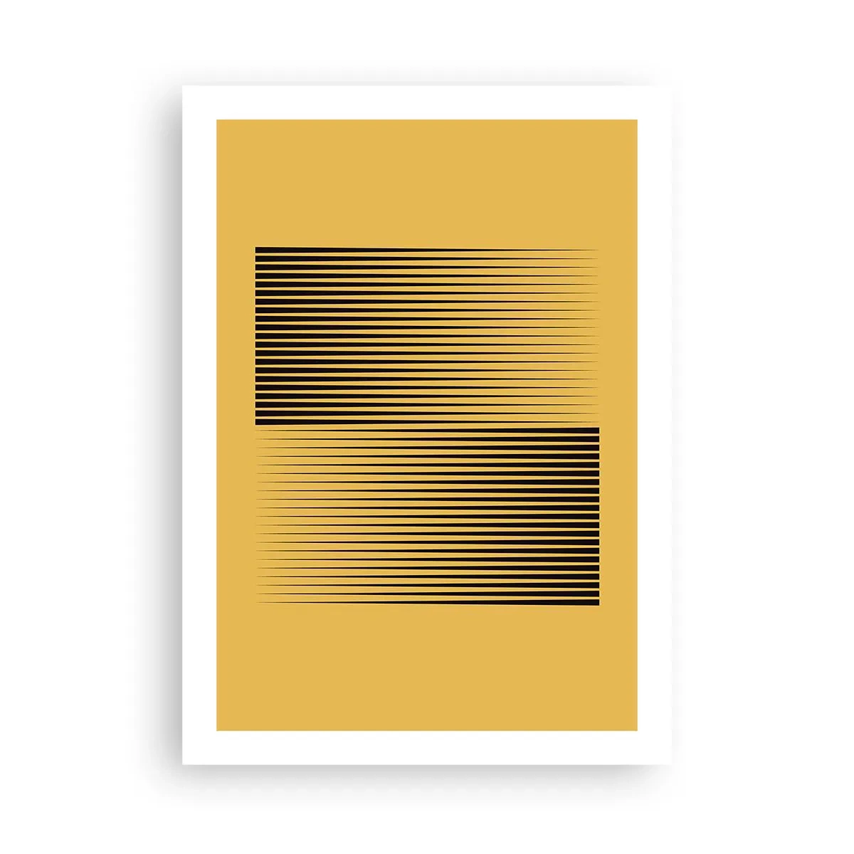 Póster - Una composición minimalista de líneas sobre un fondo mostaza. - 50x70cm - Cuadrado de opuestos - Decoración de pared moderna para salón y dormitorio ARTTOR