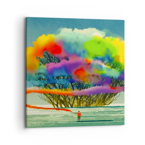 Cuadro sobre lienzo - Impresión de Imagen - Dale vida a este mundo - 70x70 cm