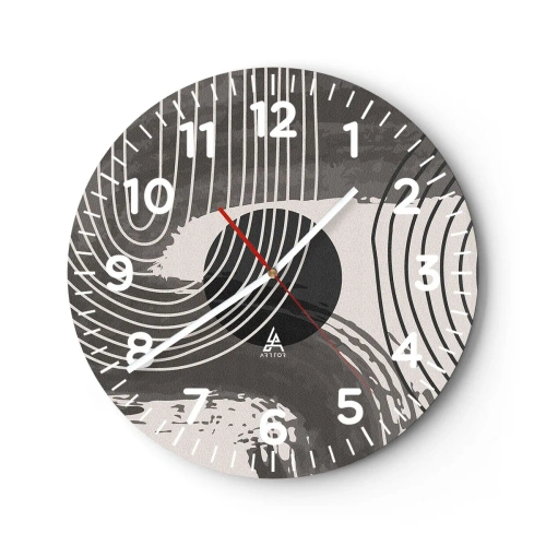 Reloj de pared - Reloj de vidrio - La victoria del óvalo - 40x40 cm