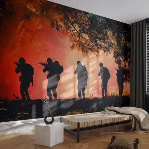 Fotomural Autadhesivo Deluxe Sticker - ...Todo para uno. - Soldado, Arma, Rifle - 100x70 cm