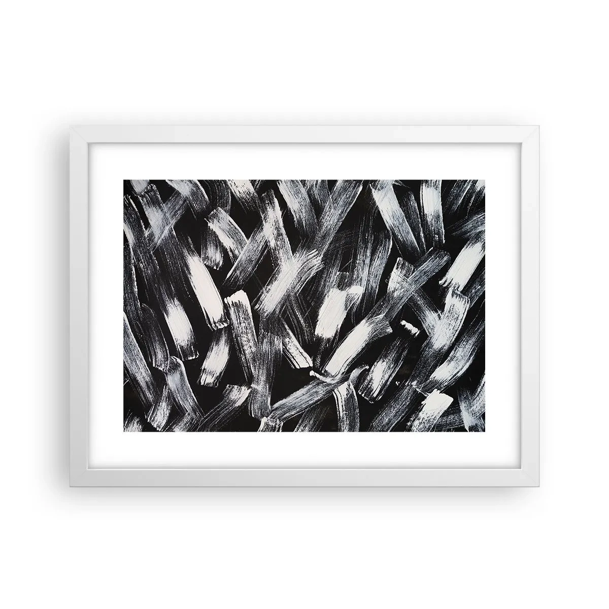 Póster en marco blanco - Abstracción en el espíritu industrial - 40x30 cm